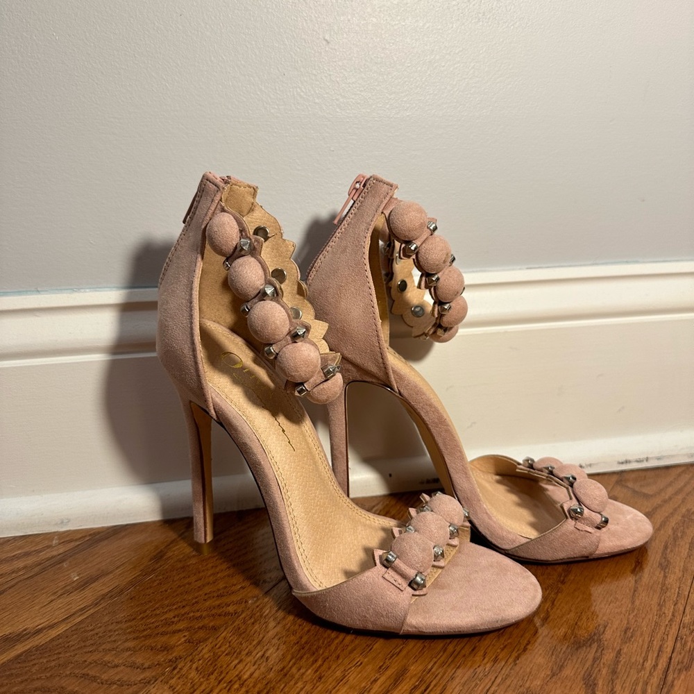 Blush strappy high heels